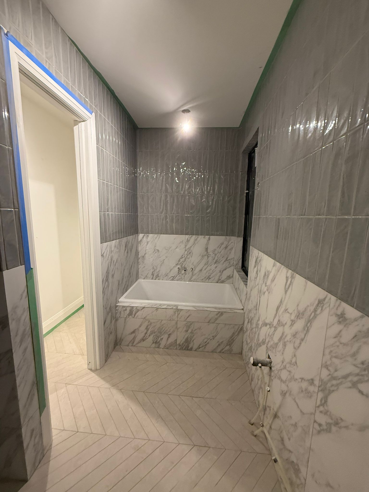 Luxury bathroom renovation tile detail